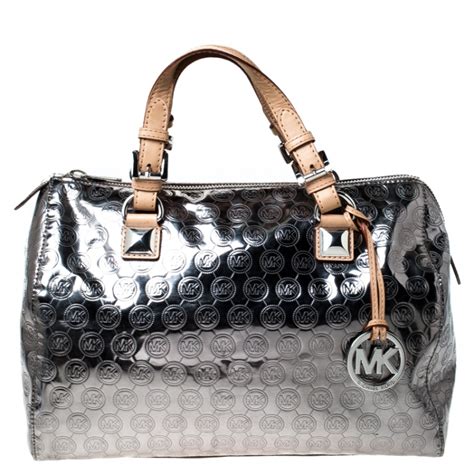 michael kors chic tote silver|Michael Kors grayson silver.